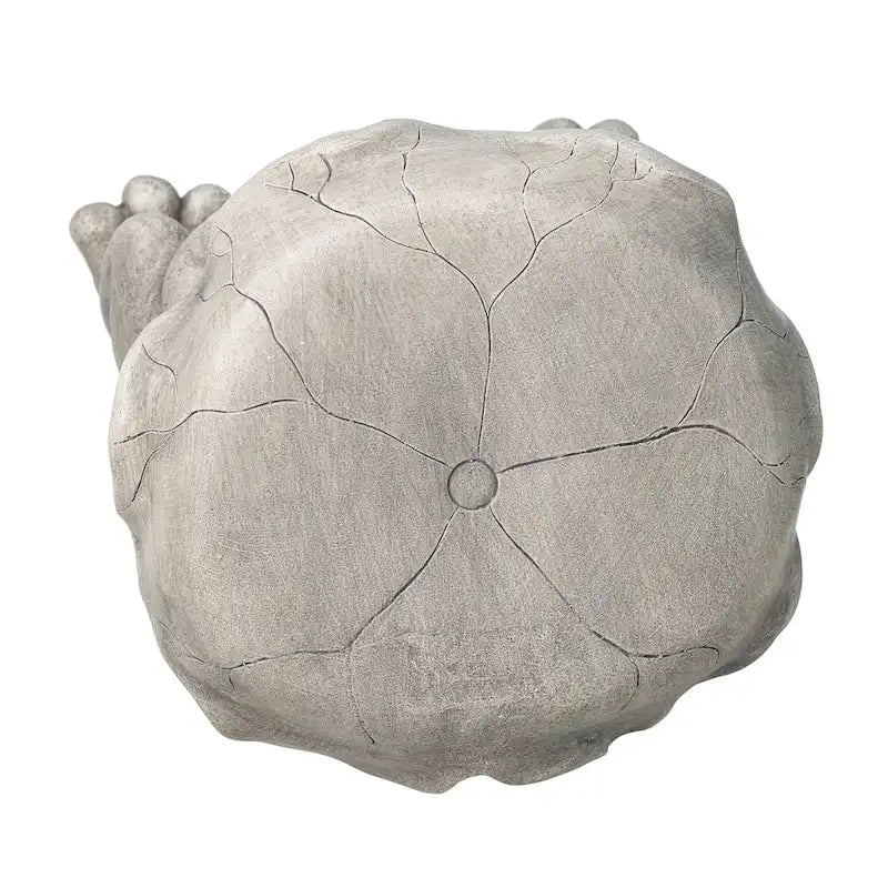 Glitzhome 19 H MGO Frog and Lotus Faux Concrete Garden Stool