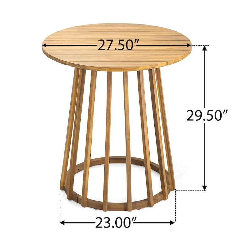 Christopher Knight Home - Outdoor 3-Piece Acacia Wood Dining Set with Cushions