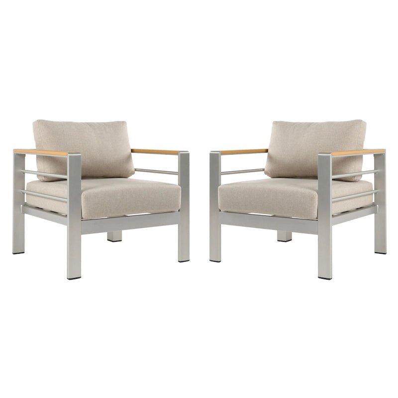 Christopher Knight Home - Everett Outdoor Aluminum Club Chair with Cushions and Rust-Resistant Frame