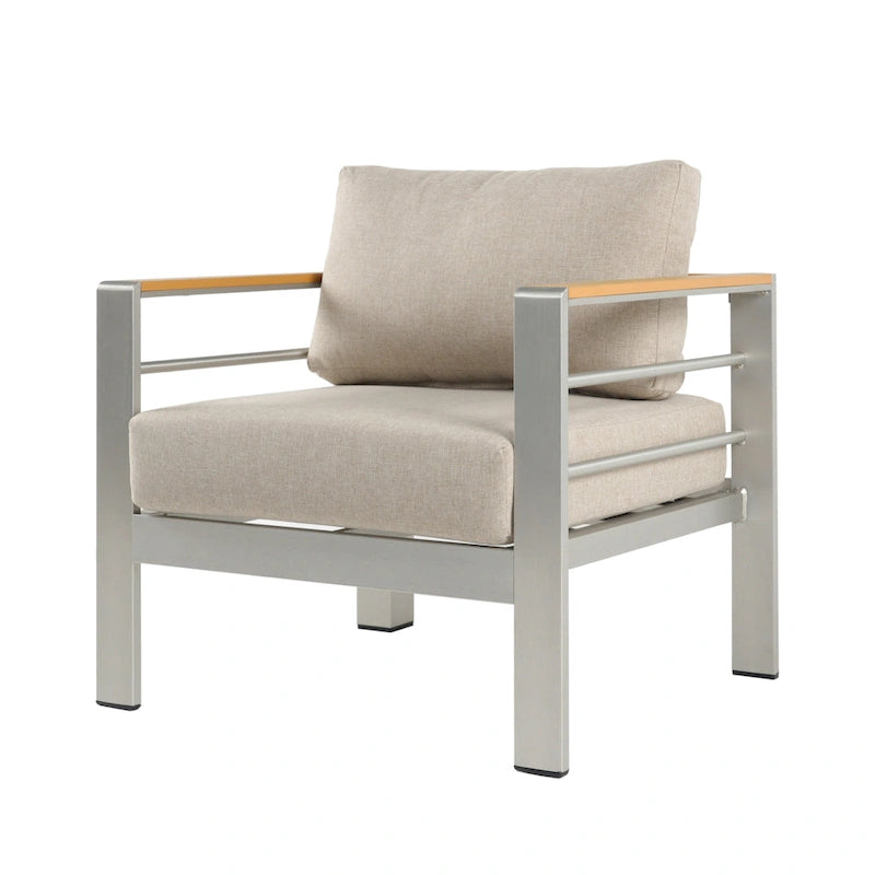 Christopher Knight Home - Everett Outdoor Aluminum Club Chair with Cushions and Rust-Resistant Frame