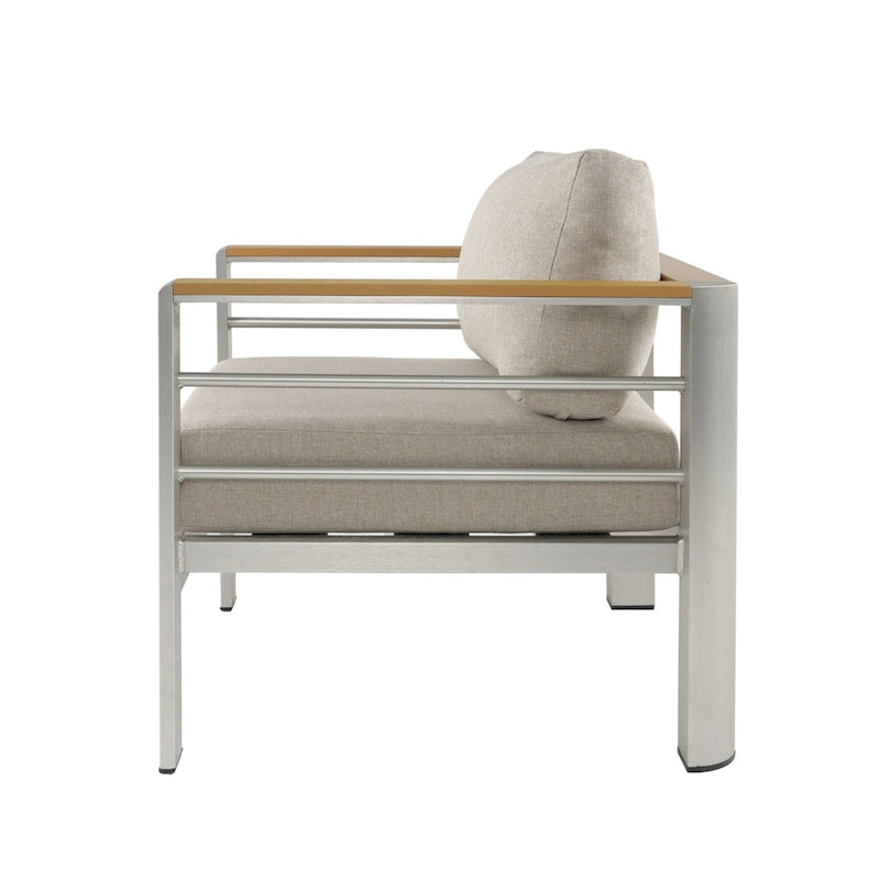 Christopher Knight Home - Everett Outdoor Aluminum Club Chair with Cushions and Rust-Resistant Frame