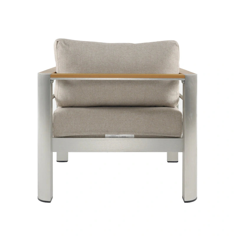 Christopher Knight Home - Everett Outdoor Aluminum Club Chair with Cushions and Rust-Resistant Frame