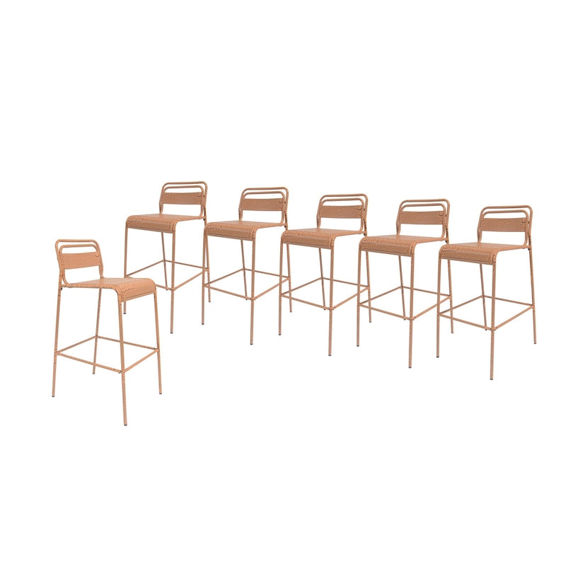 Christopher Knight Home Carmella Outdoor Metal Barstool (Set of 6)