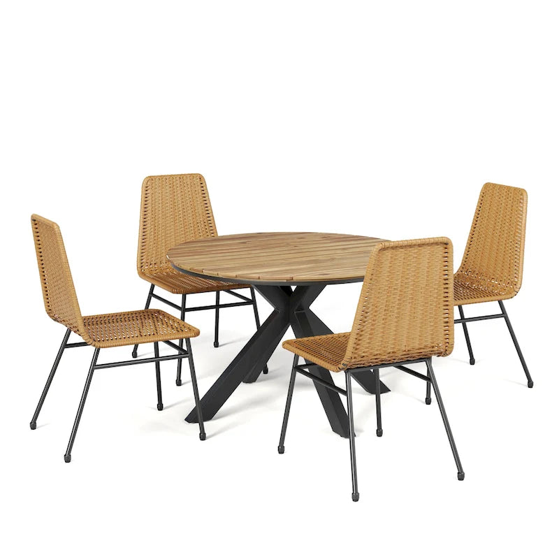 Christopher Knight Home - Olivia Outdoor Dining Table and Chairs Set