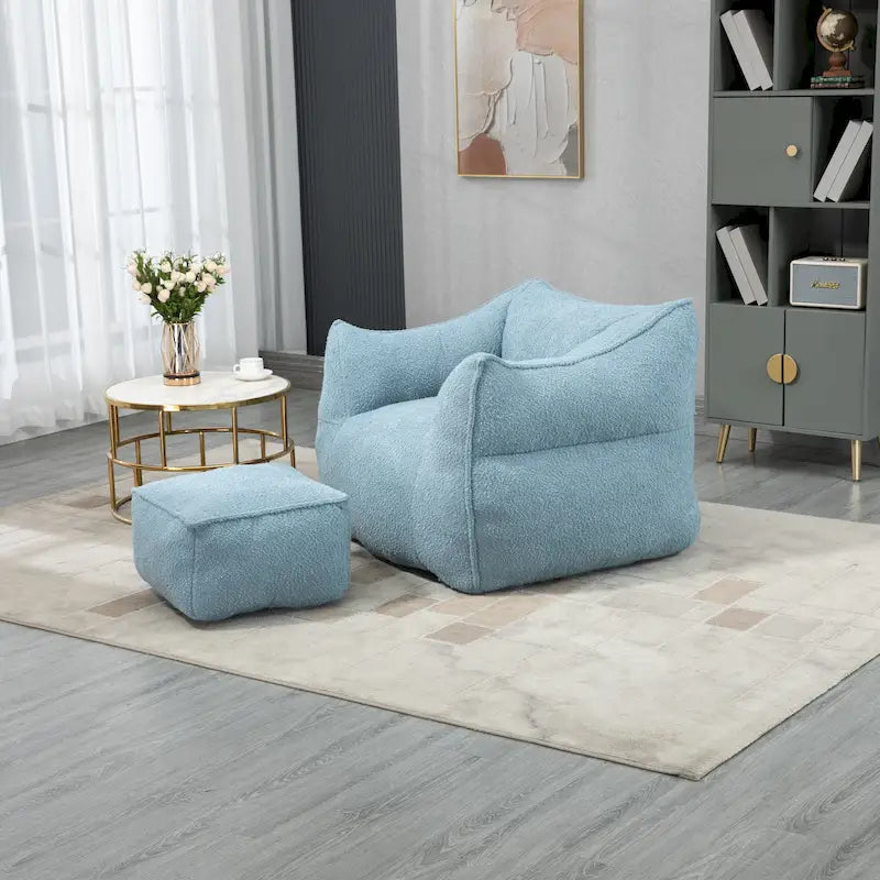 Boucle Bean Bag Chair with Memory Foam - 9 Colors for 1