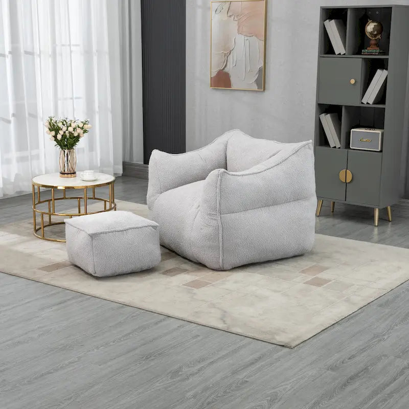 Boucle Bean Bag Chair with Memory Foam - 9 Colors for 1