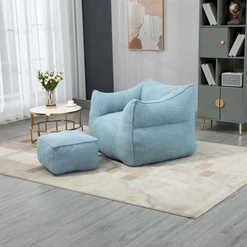 Boucle Bean Bag Chair with Memory Foam - 9 Colors for 1