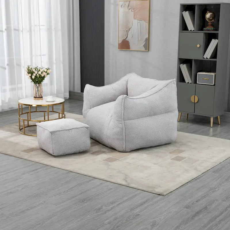 Boucle Bean Bag Chair with Memory Foam - 9 Colors for 1