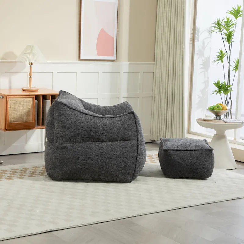 Boucle Bean Bag Chair with Memory Foam - 9 Colors for 1