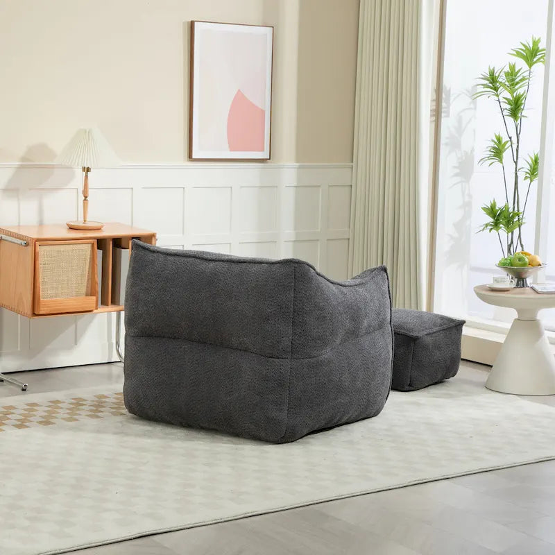 Boucle Bean Bag Chair with Memory Foam - 9 Colors for 1