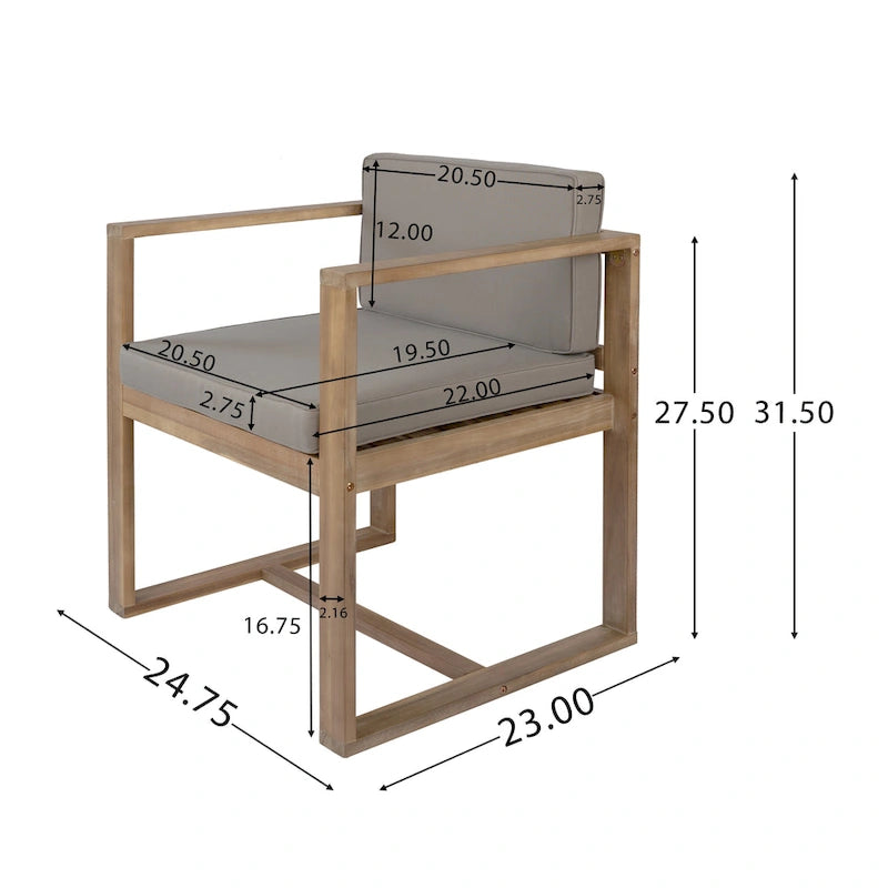 Christopher Knight Home Outdoor Rustic Acacia Wood 5-Piece Dining Sets