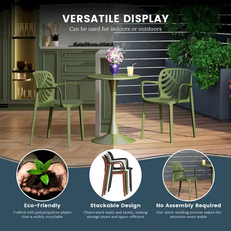 Frond and Form 4-Person Outdoor Patio Square Dining Set