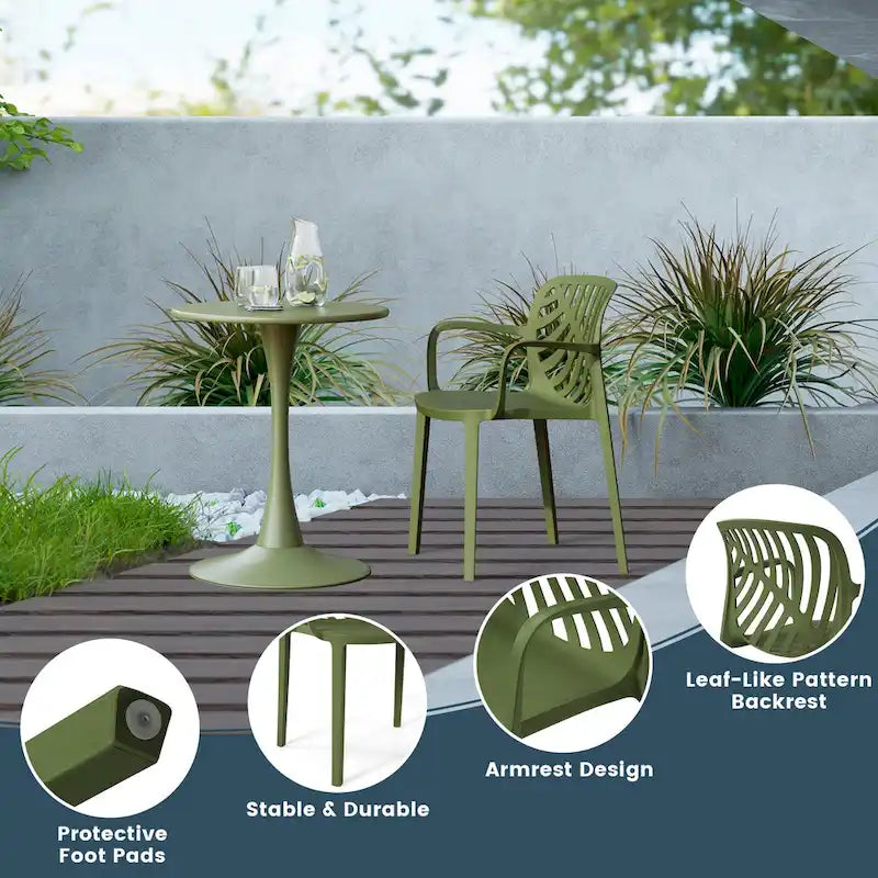 Frond and Form 4-Person Outdoor Patio Square Dining Set