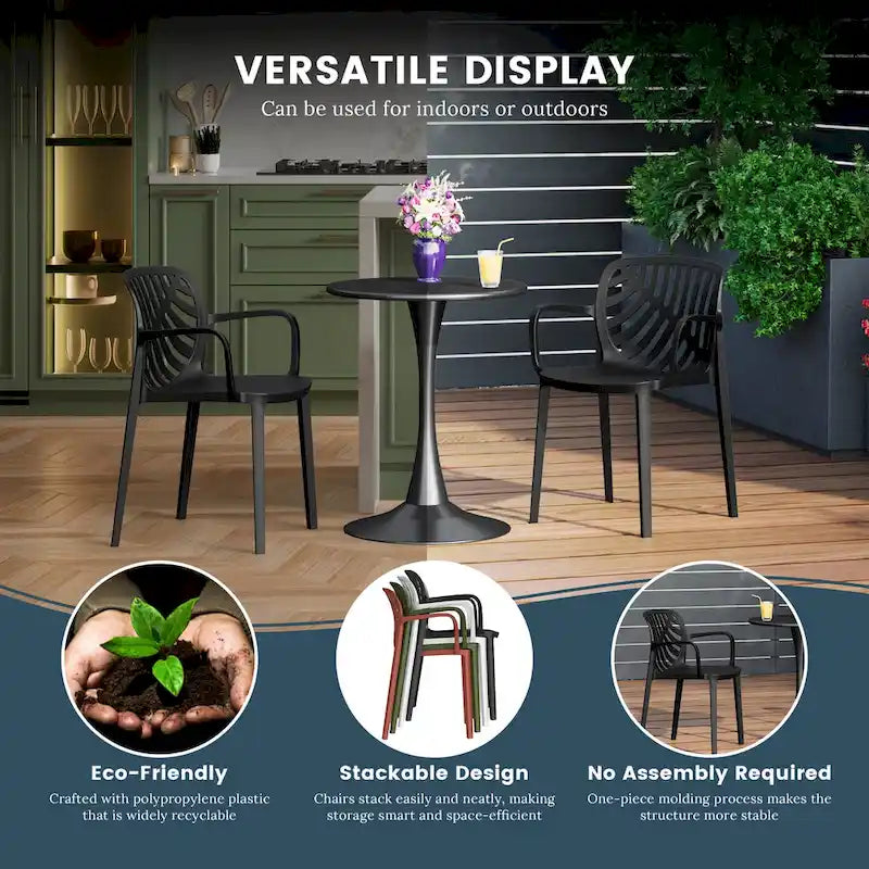 Frond and Form 4-Person Outdoor Patio Square Dining Set