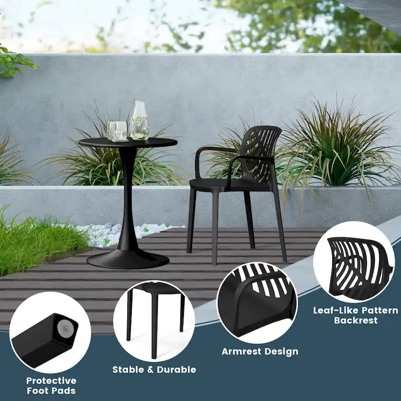 Frond and Form 4-Person Outdoor Patio Round Dining Set