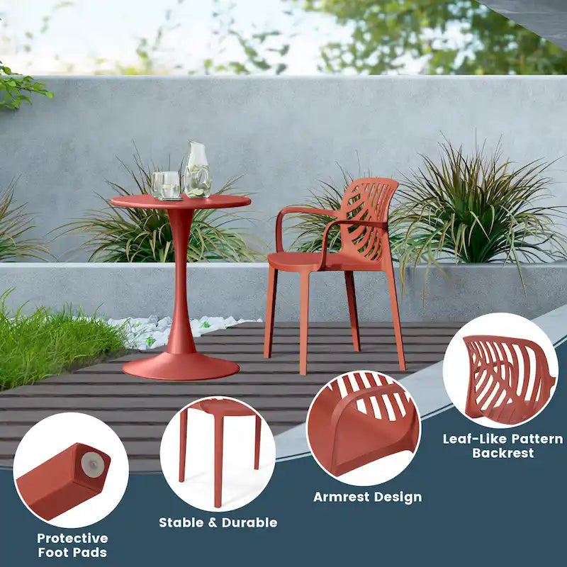 Frond and Form 4-Person Outdoor Patio Round Dining Set