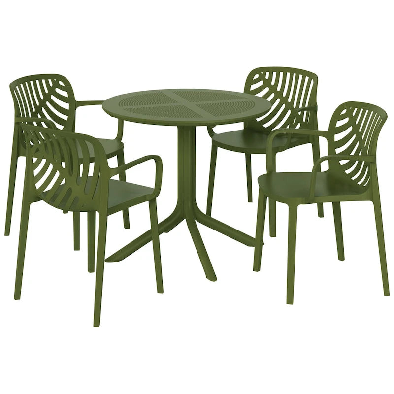 Frond and Form 4-Person Outdoor Patio Round Dining Set