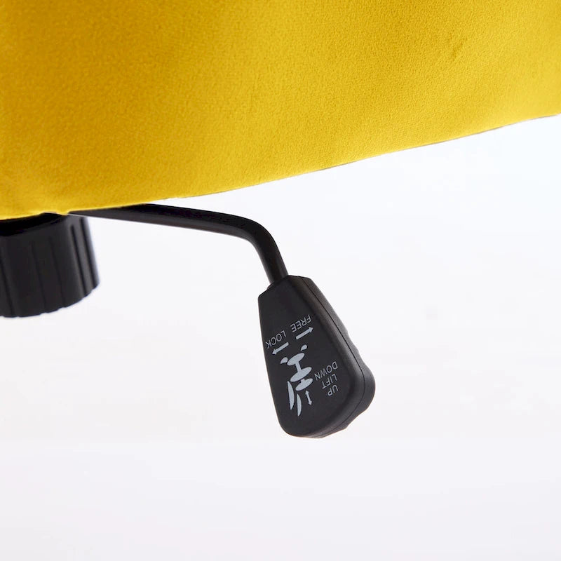 Velvet Swivel Office Chair with Gold Base - Bright Yellow