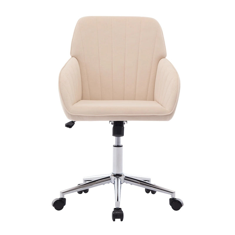 Adjustable Ergonomic Swivel Office Chair with Backrest - Green and Khaki
