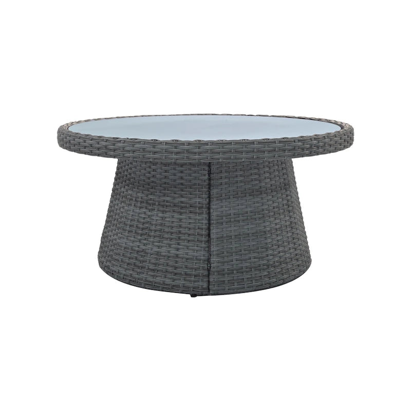 10-Piece Outdoor Rattan Modular Sectional Sofa Set with Coffee Table, Storage Box, Side Tables