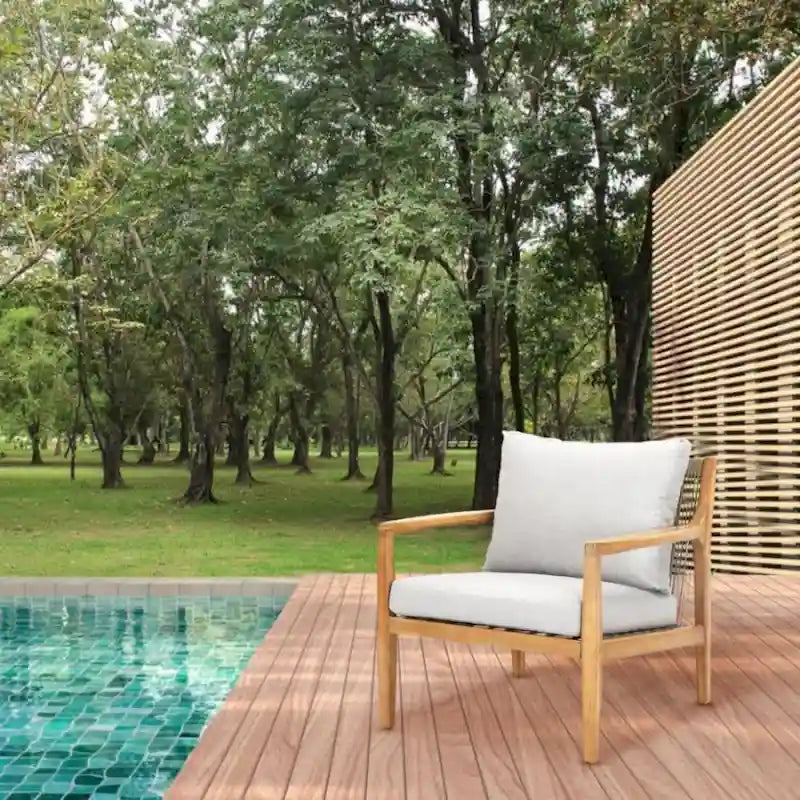 3-piece Acacia Wood Patio Sofa Set with A Sleek Coffee/ Side Table