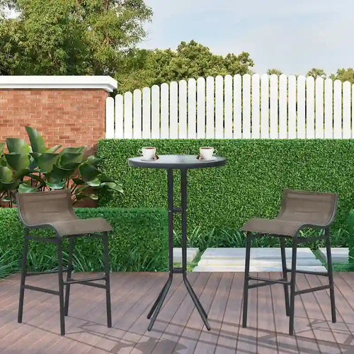 3 Piece Bar Height Outdoor Bistro Set for 2
