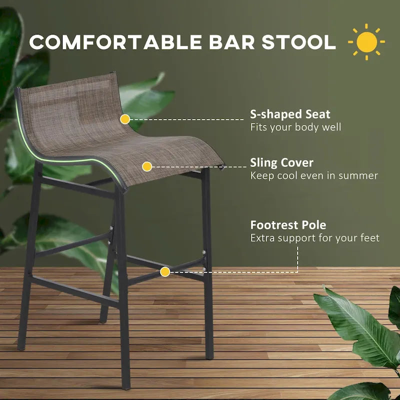3 Piece Bar Height Outdoor Bistro Set for 2
