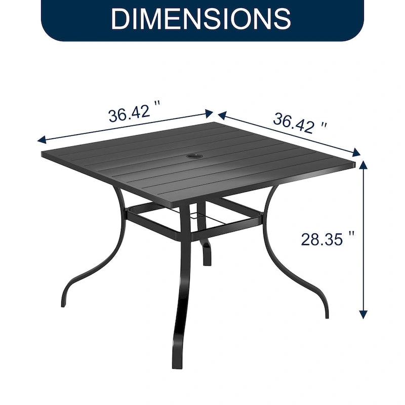 Clihome Outdoor 8 Piece Patio Swivel Chair Dining Table Set