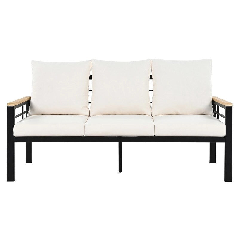5-Piece Patio Furniture Set - Outdoor Conversation Group with 3-Seat Sofa & Cushions, Perfect for Backyard, Poolside or Garden