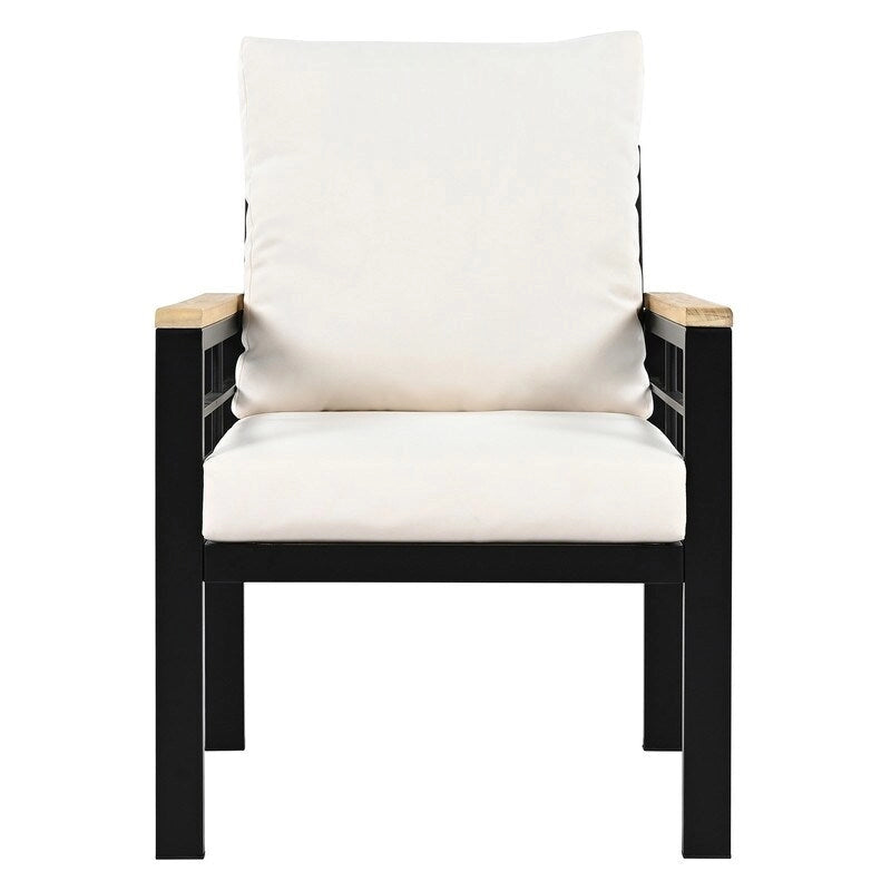 5-Piece Patio Furniture Set - Outdoor Conversation Group with 3-Seat Sofa & Cushions, Perfect for Backyard, Poolside or Garden