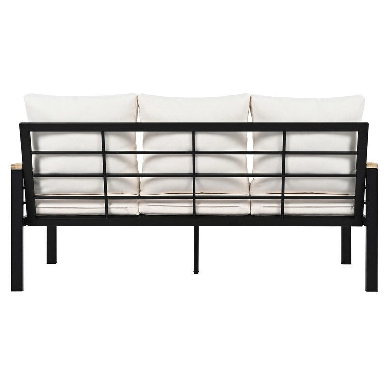 5-Piece Patio Furniture Set - Outdoor Conversation Group with 3-Seat Sofa & Cushions, Perfect for Backyard, Poolside or Garden
