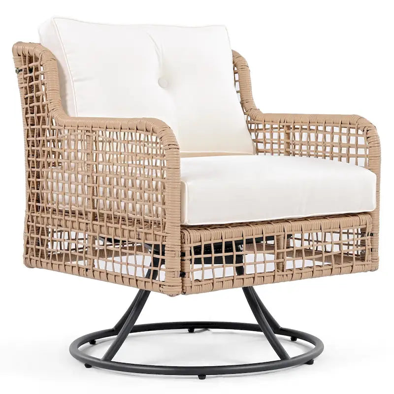 4 Pieces Patio Furniture Set with Swivel Chairs