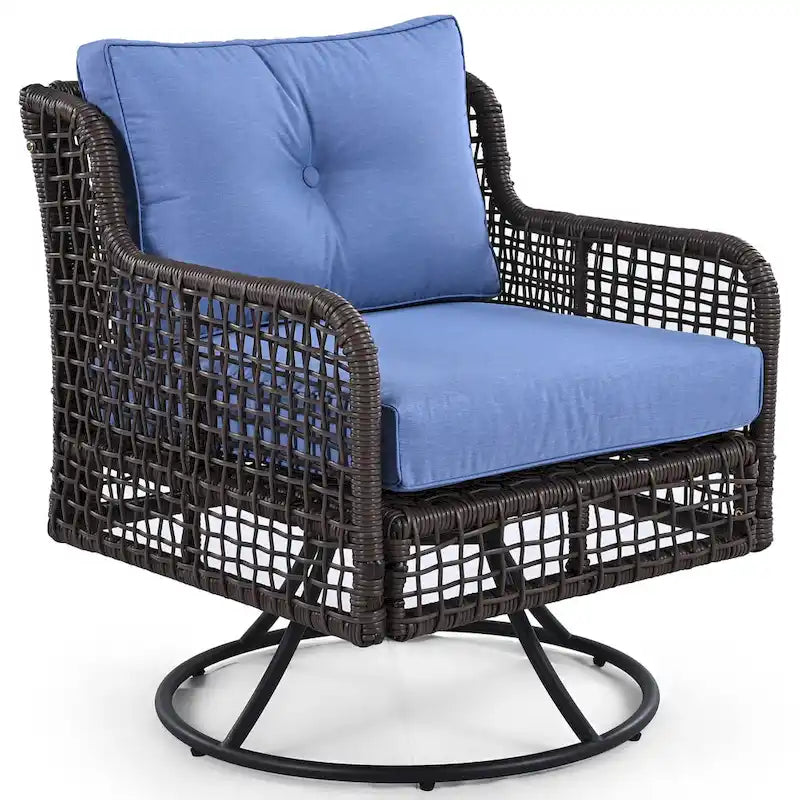 4 Pieces Patio Furniture Set with Swivel Chairs