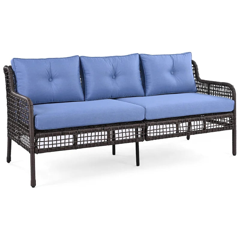 4 Pieces Patio Furniture Set with Swivel Chairs