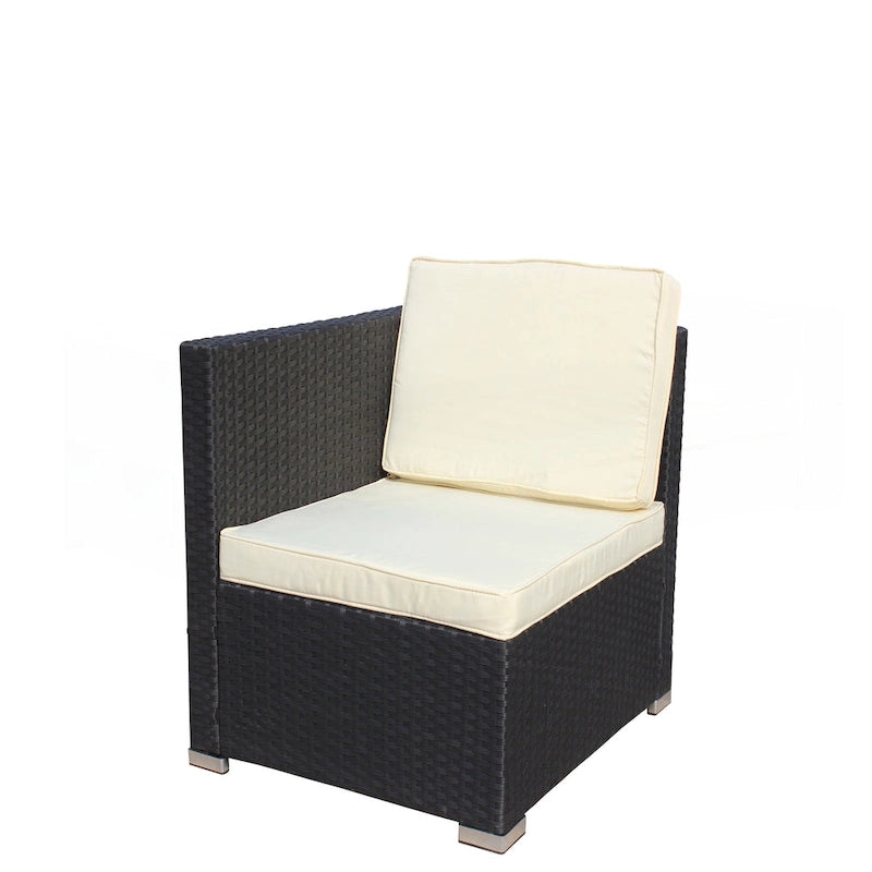 5-Piece PE Rattan Wicker Cushioned Sofa Sets