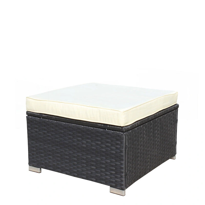 5-Piece PE Rattan Wicker Cushioned Sofa Sets