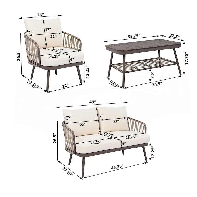 4-Piece Outdoor Patio Furniture Set