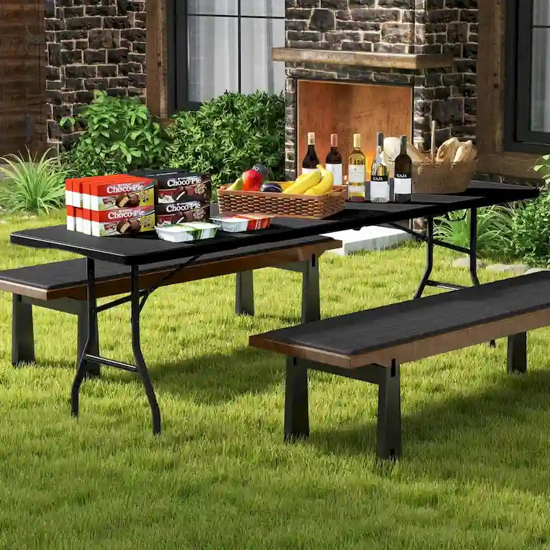 Costway 8 ft Portable Folding Table with HDPE Tabletop Safe Lock - See Details