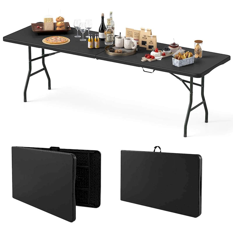 Costway 8 ft Portable Folding Table with HDPE Tabletop Safe Lock - See Details