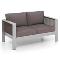 Costway Patio Aluminum Loveseat Sofa Outdoor Furniture Set with Thick - See Details