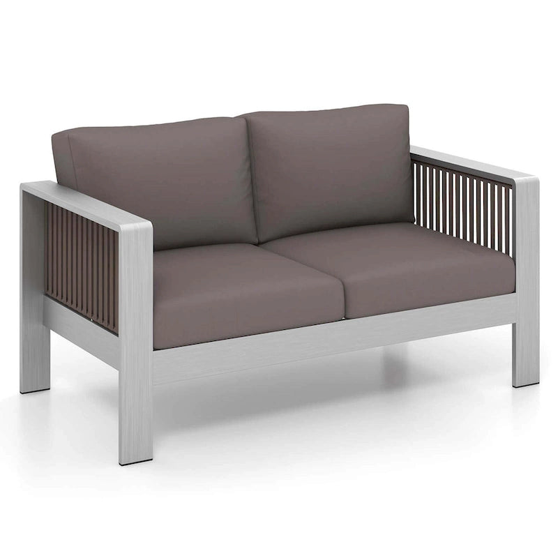 Costway Patio Aluminum Loveseat Sofa Outdoor Furniture Set with Thick - See Details