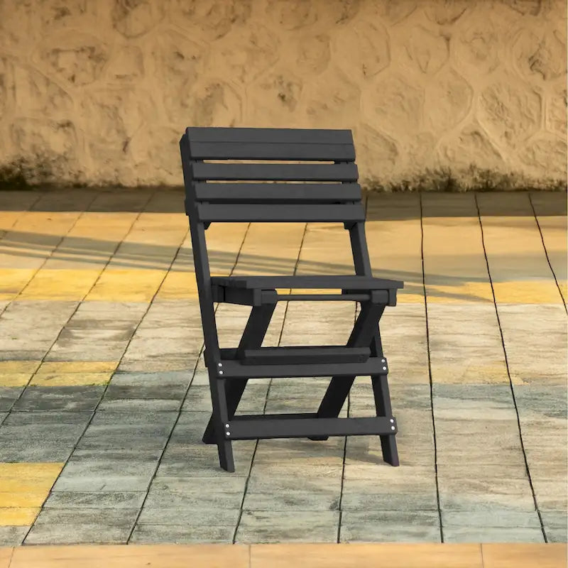 Las Cabos Fully Assembled All-Weather Recycled HDPE Outdoor Folding Bistro Chair