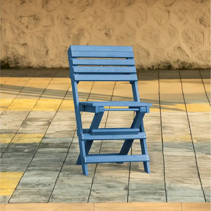 Las Cabos Fully Assembled All-Weather Recycled HDPE Outdoor Folding Bistro Chair