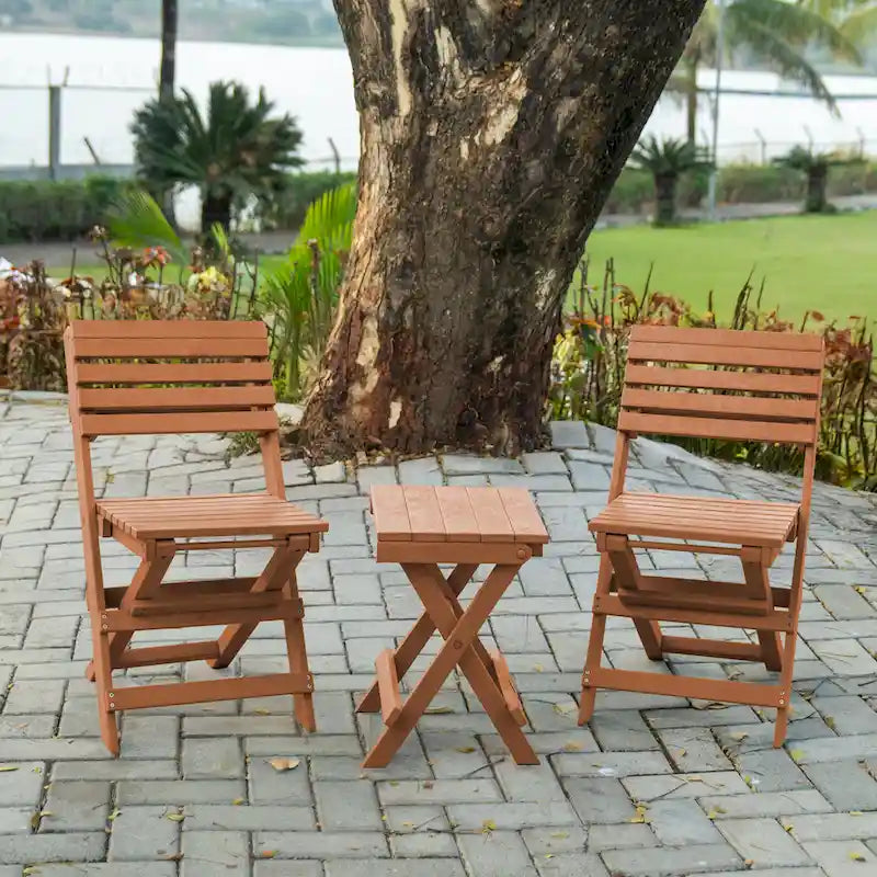 Las Cabos Fully Assembled All-Weather Recycled HDPE Outdoor Folding Bistro Chair