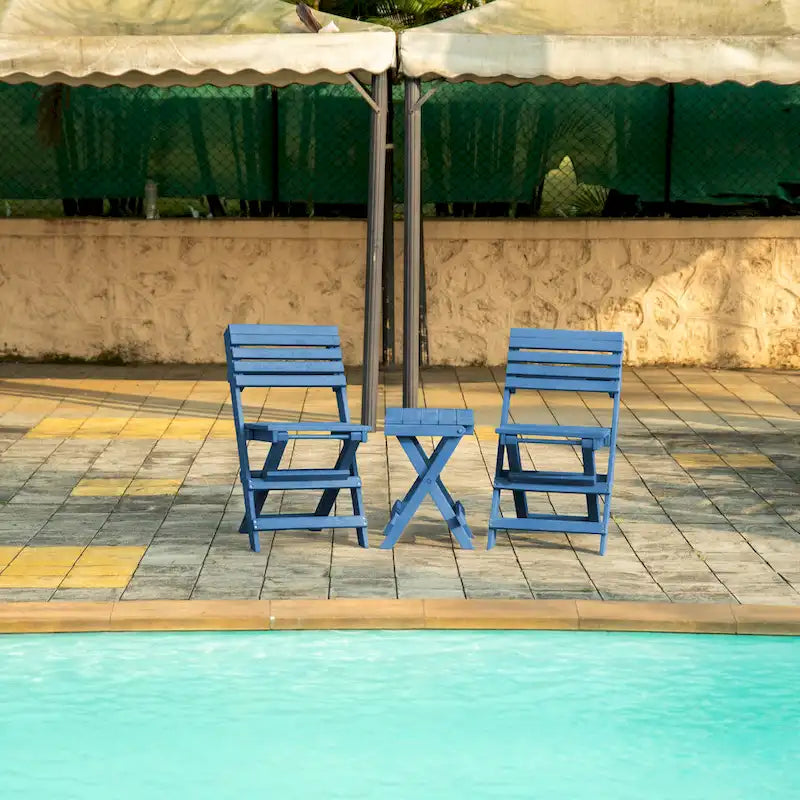 Las Cabos Fully Assembled All-Weather Recycled HDPE Outdoor Folding Bistro Chair