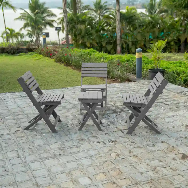 Las Cabos Fully Assembled All-Weather Recycled HDPE Outdoor Folding Bistro Chair