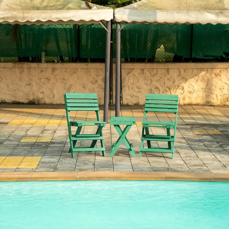 Las Cabos Fully Assembled All-Weather Recycled HDPE Outdoor Folding Bistro Chair