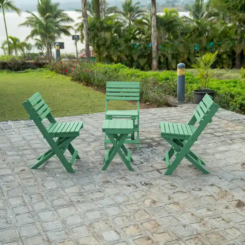 Las Cabos Fully Assembled All-Weather Recycled HDPE Outdoor Folding Bistro Chair
