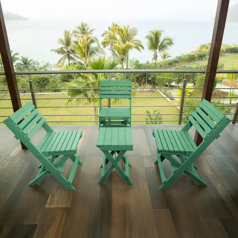 Las Cabos Fully Assembled All-Weather Recycled HDPE Outdoor Folding Bistro Chair