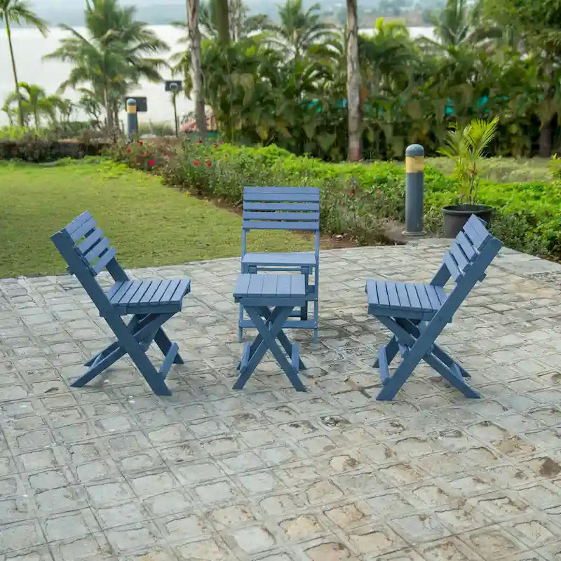 Las Cabos Fully Assembled All-Weather Recycled HDPE Outdoor Folding Bistro Chair